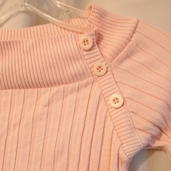 STAR CITY Ribbed Sweater Top Jr. Large Pink 3/4 Raglan Boat neck Soft & Stretchy - Picture 4 of 7
